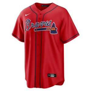 Ozzie Albies Atlanta Braves Nike Alternate Jersey4u Player Name Jersey - Red photo 2 Jersey4u