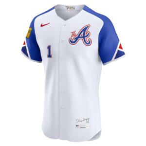 Ozzie Albies Atlanta Braves Nike City Connect Elite Jersey - White photo 2 Jersey4u