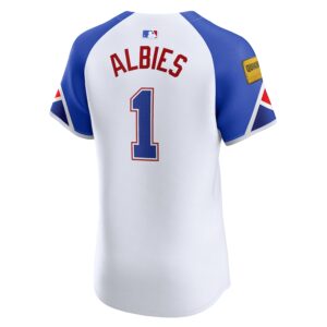 Ozzie Albies Atlanta Braves Nike City Connect Elite Jersey - White photo 3 Jersey4u