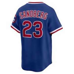 Ryne Sandberg Chicago Cubs Nike Throwback Cooperstown Collection Limited Jersey - Royal photo 3 Jersey4u