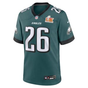Saquon Barkley Philadelphia Eagles Nike Super Bowl LIX Game Player Jersey - Midnight Green photo 2 Jersey4u