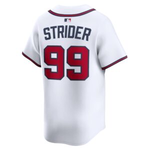 Spencer Strider Atlanta Braves Nike Home Limited Player Jersey - White photo 3 Jersey4u