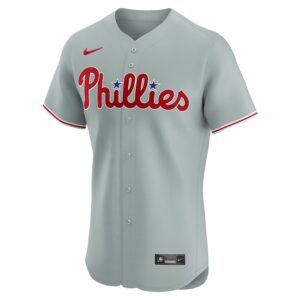 Trea Turner Philadelphia Phillies Nike Road Elite Player Jersey - Gray photo 2 Jersey4u
