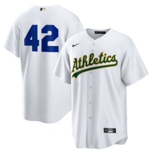 Athletics Nike Home  2025 Jackie Robinson Day Jersey4u Jersey - White photo 1 Jersey4u