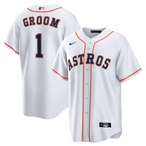 Houston Astros Nike #1 Groom Home Jersey4u Jersey - White photo 1 Jersey4u