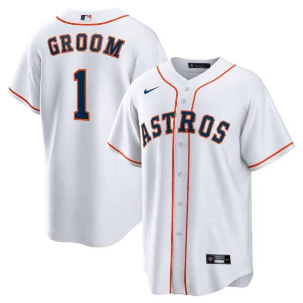 Houston Astros Nike #1 Groom Home Jersey4u Jersey - White photo 1 Jersey4u