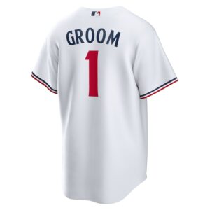 Minnesota Twins Nike #1 Groom Home Jersey4u Jersey - White photo 3 Jersey4u