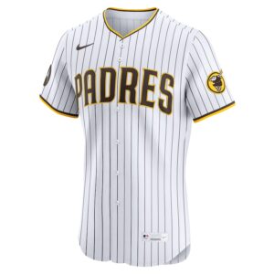 San Diego Padres Nike Home Elite Sponsor Patch Custom Jersey - White photo 2 Jersey4u