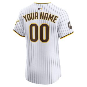 San Diego Padres Nike Home Elite Sponsor Patch Custom Jersey - White photo 3 Jersey4u
