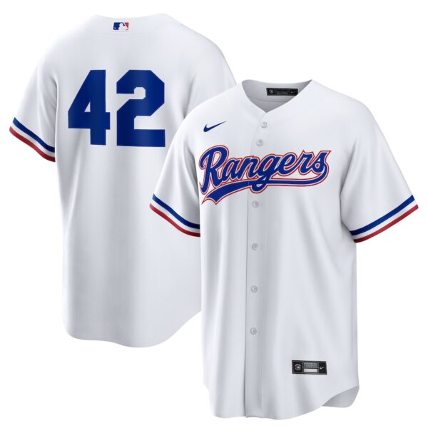 Texas Rangers Nike Home  2025 Jackie Robinson Day Jersey4u Jersey - White photo 1 Jersey4u
