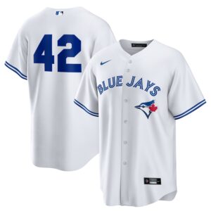 Toronto Blue Jays Nike Home  2025 Jackie Robinson Day Jersey4u Jersey - White photo 1 Jersey4u