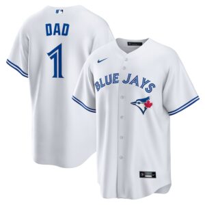 Toronto Blue Jays Nike #1 Dad Home Jersey4u Jersey - White photo 1 Jersey4u