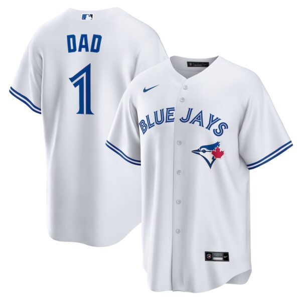 Toronto Blue Jays Nike #1 Dad Home Jersey4u Jersey - White photo 1 Jersey4u