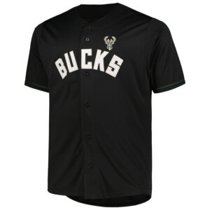 Milwaukee Bucks Profile Big & Tall Pop Jersey - Black photo 2 Jersey4u