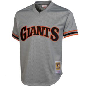 Mitchell & Ness Will Clark San Francisco Giants 1989 Authentic Cooperstown Collection Batting Practice Jersey - Gray photo 2 Jersey4u