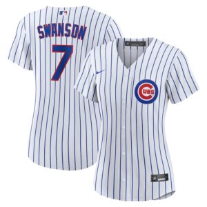 Dansby Swanson Chicago Cubs Nike Women's Home Jersey4u Player Jersey - White/Royal photo 1 Jersey4u