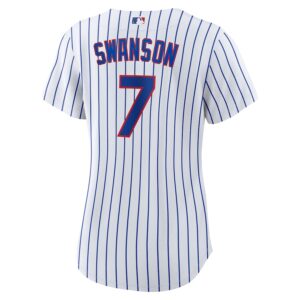 Dansby Swanson Chicago Cubs Nike Women's Home Jersey4u Player Jersey - White/Royal photo 3 Jersey4u