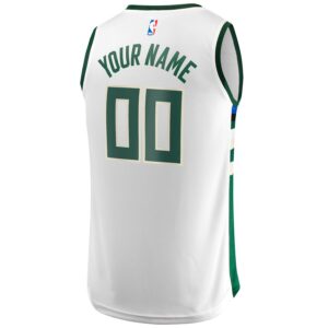 Milwaukee Bucks Jersey4u Unisex Fast Break Custom Jersey - White - Association Edition photo 3 Jersey4u