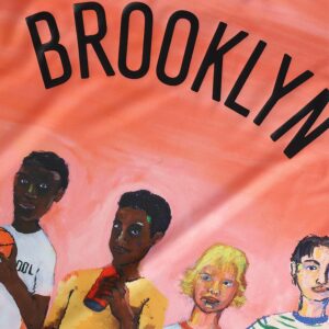Brooklyn Nets NBA & KidSuper Studios by Jersey4u Unisex Hometown Jersey - Coral photo 4 Jersey4u