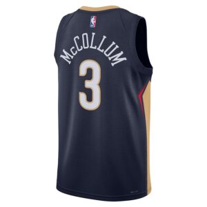 C.J. McCollum New Orleans Pelicans Nike Unisex Swingman Jersey - Icon Edition - Navy photo 3 Jersey4u