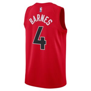 Scottie Barnes Toronto Raptors Nike Unisex Swingman Jersey - Icon Edition - Red photo 3 Jersey4u
