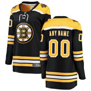 Boston Bruins Jersey4u Women's Home Breakaway Custom Jersey - Black photo 1 Jersey4u