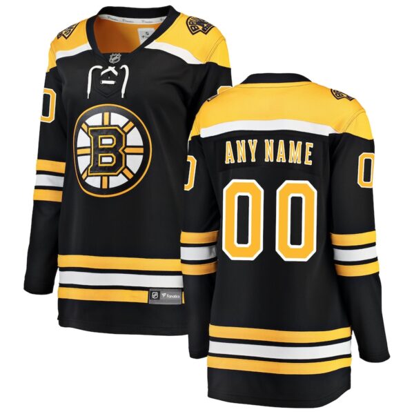 Boston Bruins Jersey4u Women's Home Breakaway Custom Jersey - Black photo 1 Jersey4u