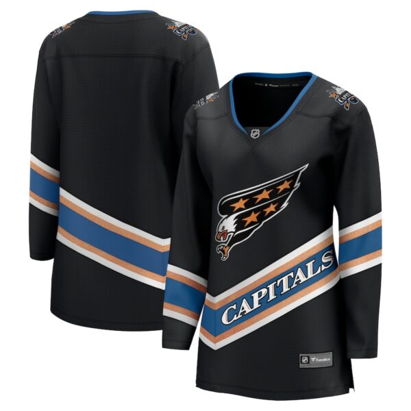 Washington Capitals Jersey4u Women's Alternate 50th Anniversary Breakaway Jersey - Black photo 1 Jersey4u