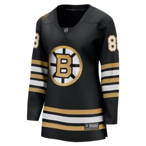 David Pastrnak Boston Bruins Jersey4u Women's 100th Anniversary Premier Breakaway Player Jersey - Black photo 2 Jersey4u