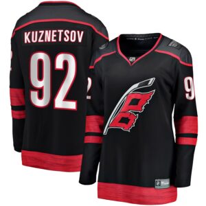 Evgeny Kuznetsov Carolina Hurricanes Jersey4u Women's Home Breakaway Jersey - Black photo 1 Jersey4u