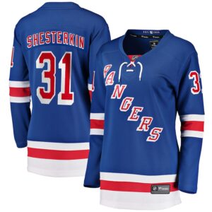 Igor Shesterkin New York Rangers Jersey4u Women's Home Breakaway Jersey - Blue photo 1 Jersey4u