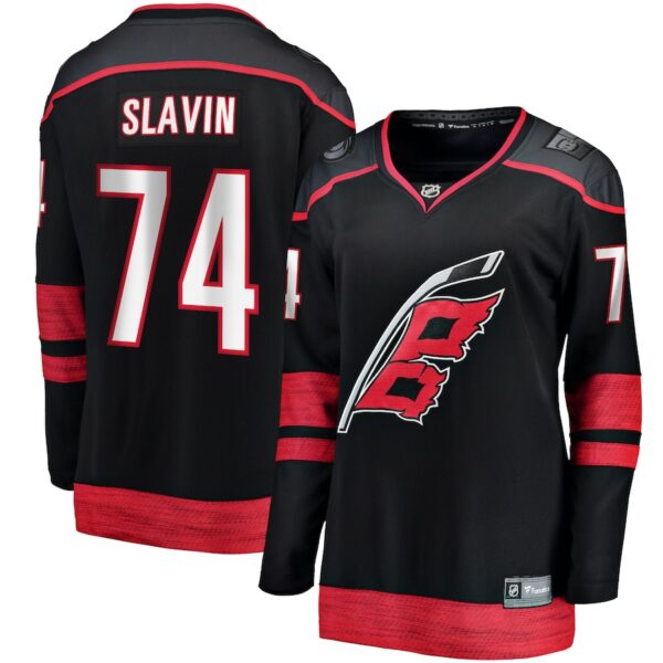 Jaccob Slavin Carolina Hurricanes Jersey4u Women's Home Breakaway Player Jersey - Black photo 1 Jersey4u