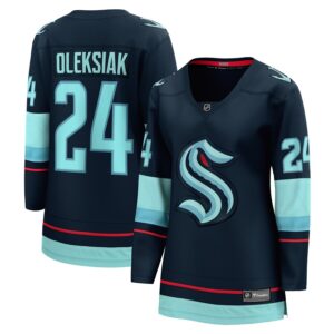 Jamie Oleksiak Seattle Kraken Jersey4u Women's Home Breakaway Player Jersey - Deep Sea Blue photo 1 Jersey4u