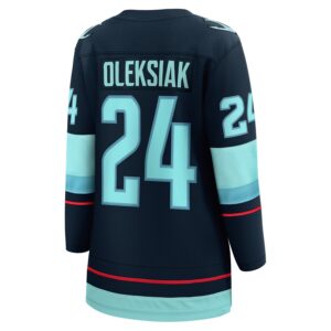 Jamie Oleksiak Seattle Kraken Jersey4u Women's Home Breakaway Player Jersey - Deep Sea Blue photo 3 Jersey4u