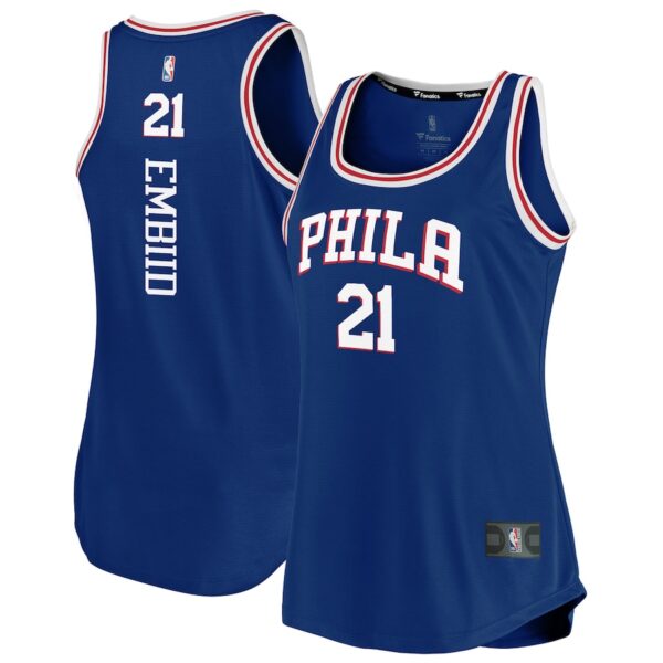 Joel Embiid Philadelphia 76ers Jersey4u Women's Fast Break Team Tank Jersey - Icon Edition - Royal photo 1 Jersey4u