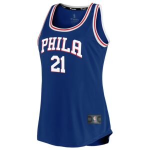 Joel Embiid Philadelphia 76ers Jersey4u Women's Fast Break Team Tank Jersey - Icon Edition - Royal photo 2 Jersey4u