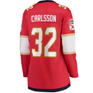 Lucas Carlsson Florida Panthers Jersey4u Women's Home Breakaway Player Jersey - Red photo 3 Jersey4u