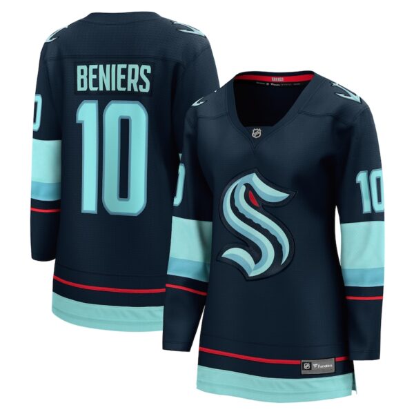 Matty Beniers Seattle Kraken Jersey4u Women's Home Breakaway Player Jersey - Deep Sea Blue photo 1 Jersey4u