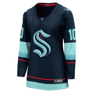 Matty Beniers Seattle Kraken Jersey4u Women's Home Breakaway Player Jersey - Deep Sea Blue photo 2 Jersey4u