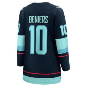 Matty Beniers Seattle Kraken Jersey4u Women's Home Breakaway Player Jersey - Deep Sea Blue photo 3 Jersey4u
