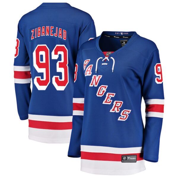 Mika Zibanejad New York Rangers Jersey4u Women's Breakaway Player Jersey - Blue photo 1 Jersey4u
