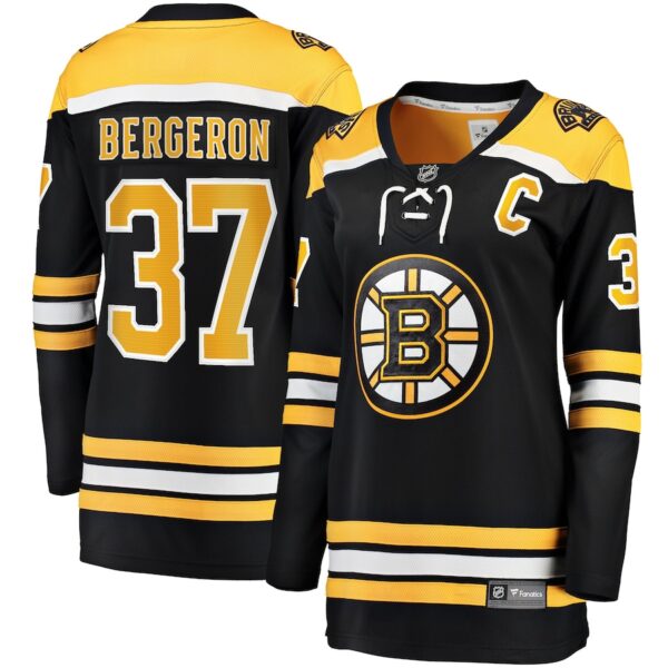 Patrice Bergeron Boston Bruins Jersey4u Women's Captain Patch Home Breakaway Jersey - Black photo 1 Jersey4u