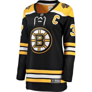 Patrice Bergeron Boston Bruins Jersey4u Women's Captain Patch Home Breakaway Jersey - Black photo 2 Jersey4u