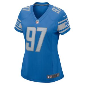 Aidan Hutchinson Detroit Lions Nike Women's Game Jersey - Blue photo 2 Jersey4u