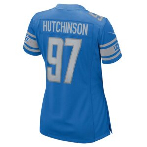Aidan Hutchinson Detroit Lions Nike Women's Game Jersey - Blue photo 3 Jersey4u