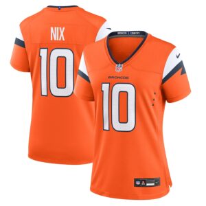 Bo Nix Denver Broncos Nike Women's Game Jersey -  Orange photo 1 Jersey4u