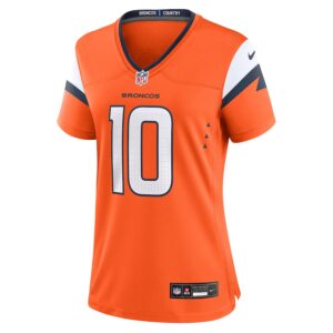 Bo Nix Denver Broncos Nike Women's Game Jersey -  Orange photo 2 Jersey4u