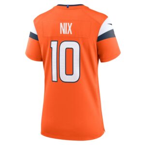 Bo Nix Denver Broncos Nike Women's Game Jersey -  Orange photo 3 Jersey4u
