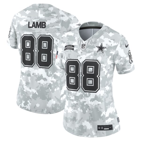 CeeDee Lamb Dallas Cowboys Nike Women's 2024 Salute to Service Limited Jersey - Arctic Camo photo 1 Jersey4u