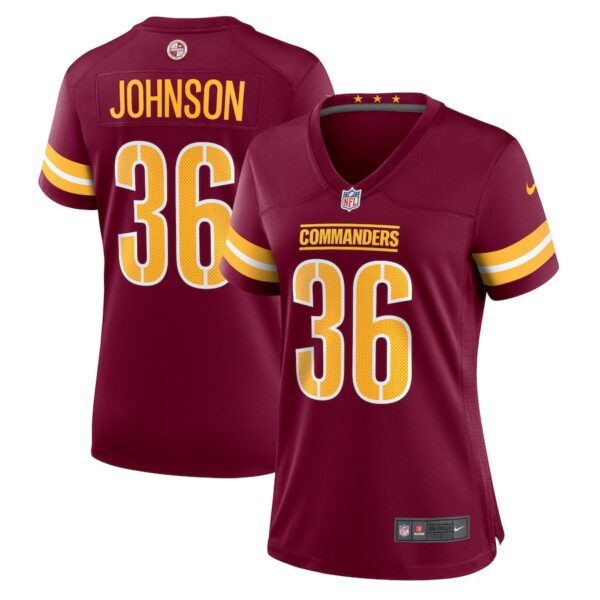 Danny Johnson Washington Commanders Nike Women's  Game Jersey -  Burgundy photo 1 Jersey4u